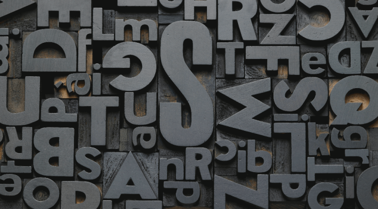 image of multiple letters showcasing typography